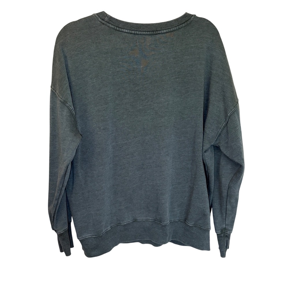 Arkansas Graphic Sweatshirt Women L Green Faded Fleece Pullover AR Applique - Picture 2 of 5